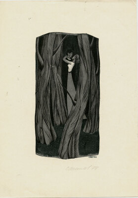 Синилов Евгений Григорьевич. Лот из 10 иллюстраций к различным литературным произведениям с приложением двух рукописных писем художника